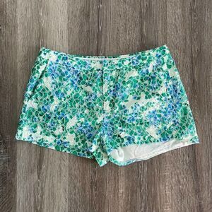 Madewell Blue/Green Floral Lace Shorts - Size: 6